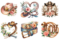 Western Cowgirl Mother's Day Clipart Bundle - CraftNest - Digital Crafting and Art