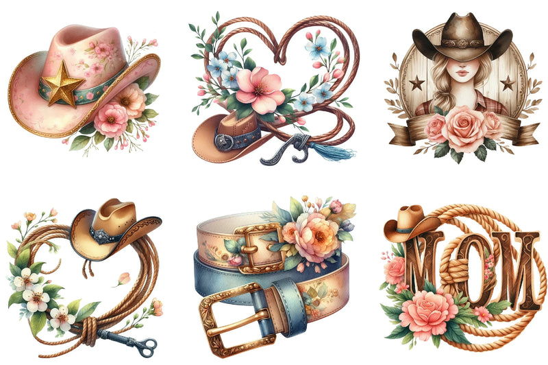 Western Cowgirl Mother's Day Clipart Bundle - CraftNest - Digital Crafting and Art