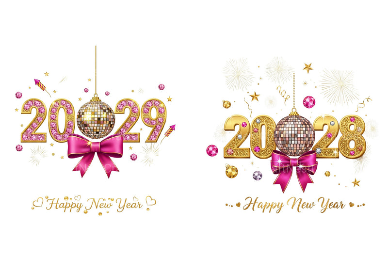 Glitter Happy New Year Clipart Bundle - CraftNest - Digital Crafting and Art
