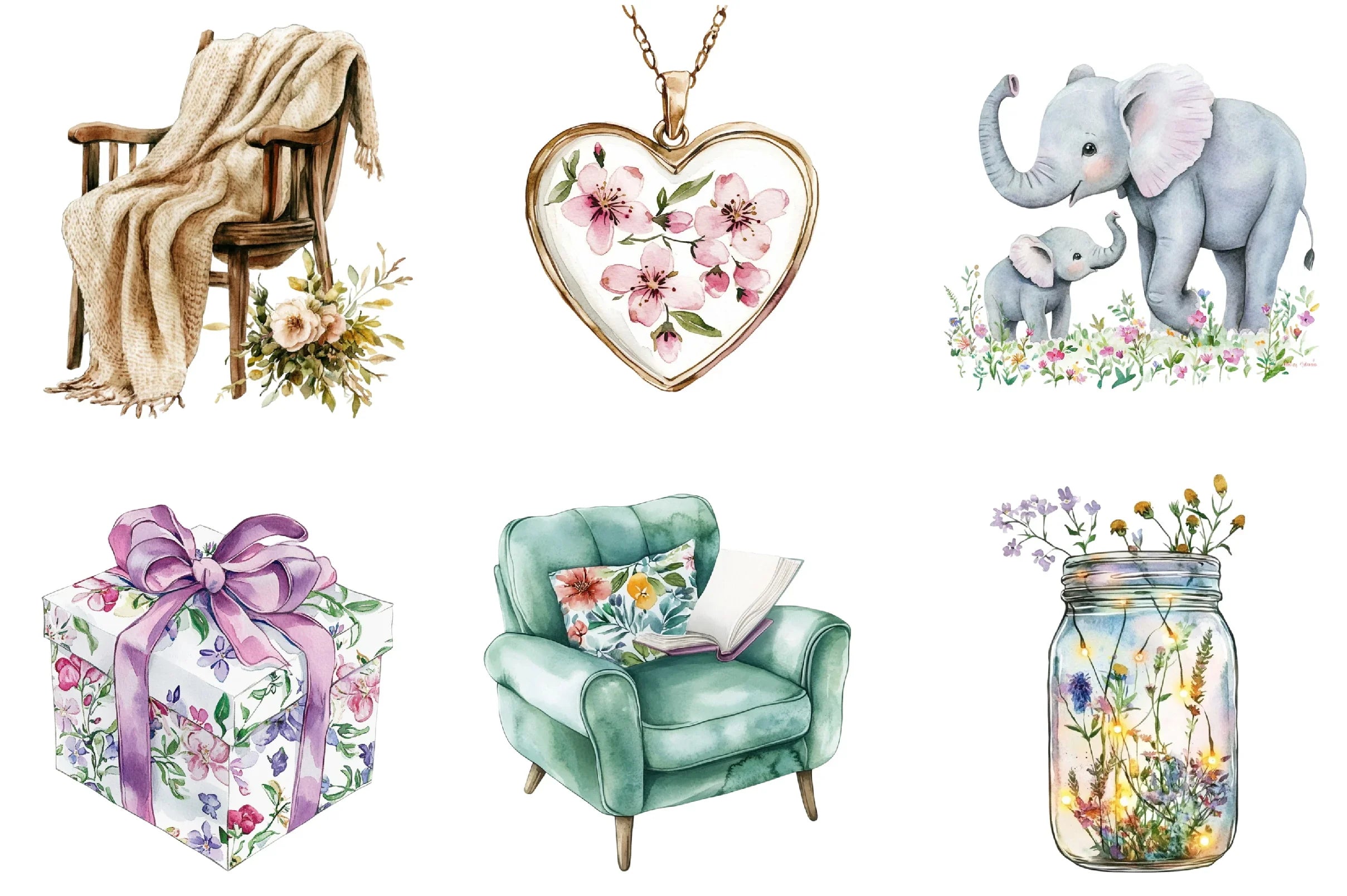 Hand Painted Mother's Day Clipart Bundle - CraftNest - Digital Crafting and Art