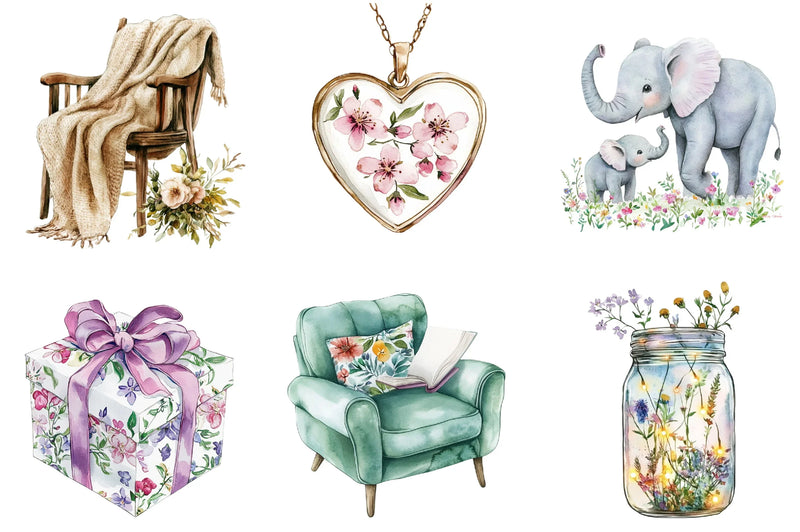 Hand Painted Mother's Day Clipart Bundle - CraftNest - Digital Crafting and Art