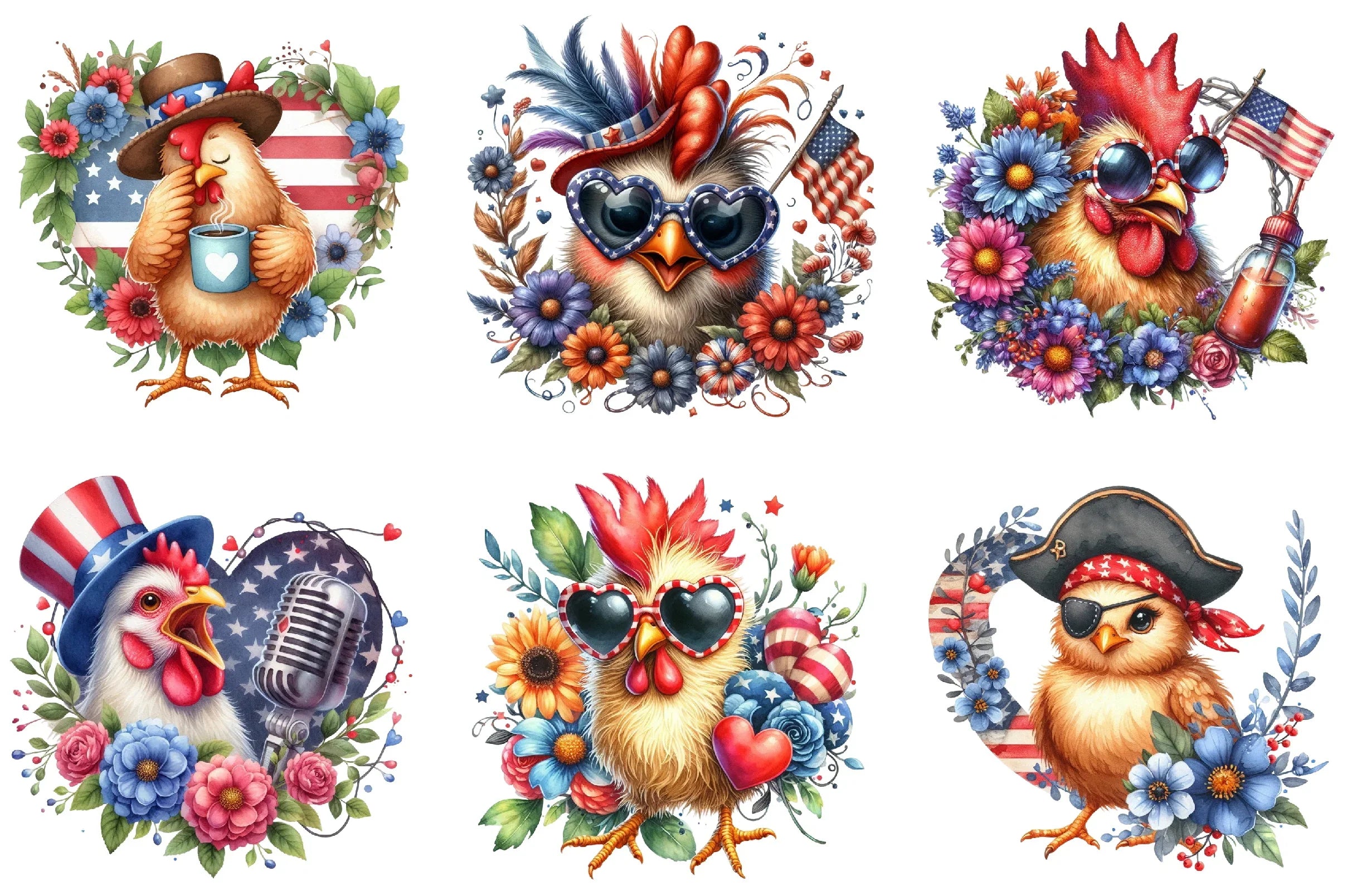 Crazy Chicken Clipart Bundle - CraftNest - Digital Crafting and Art