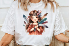 Tribal Boho Girl Clipart Bundle - CraftNest - Digital Crafting and Art