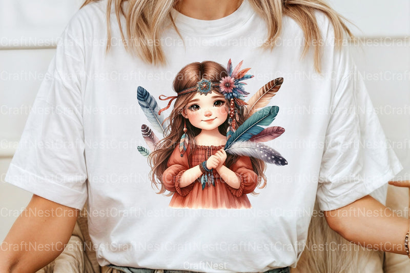 Tribal Boho Girl Clipart Bundle - CraftNest - Digital Crafting and Art