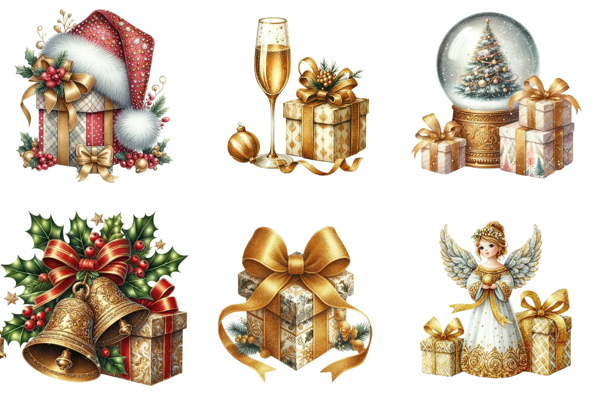 Glitter Christmas Clipart Bundle - CraftNest - Digital Crafting and Art