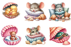 Seashell Baby Animals Clipart Bundle - CraftNest - Digital Crafting and Art