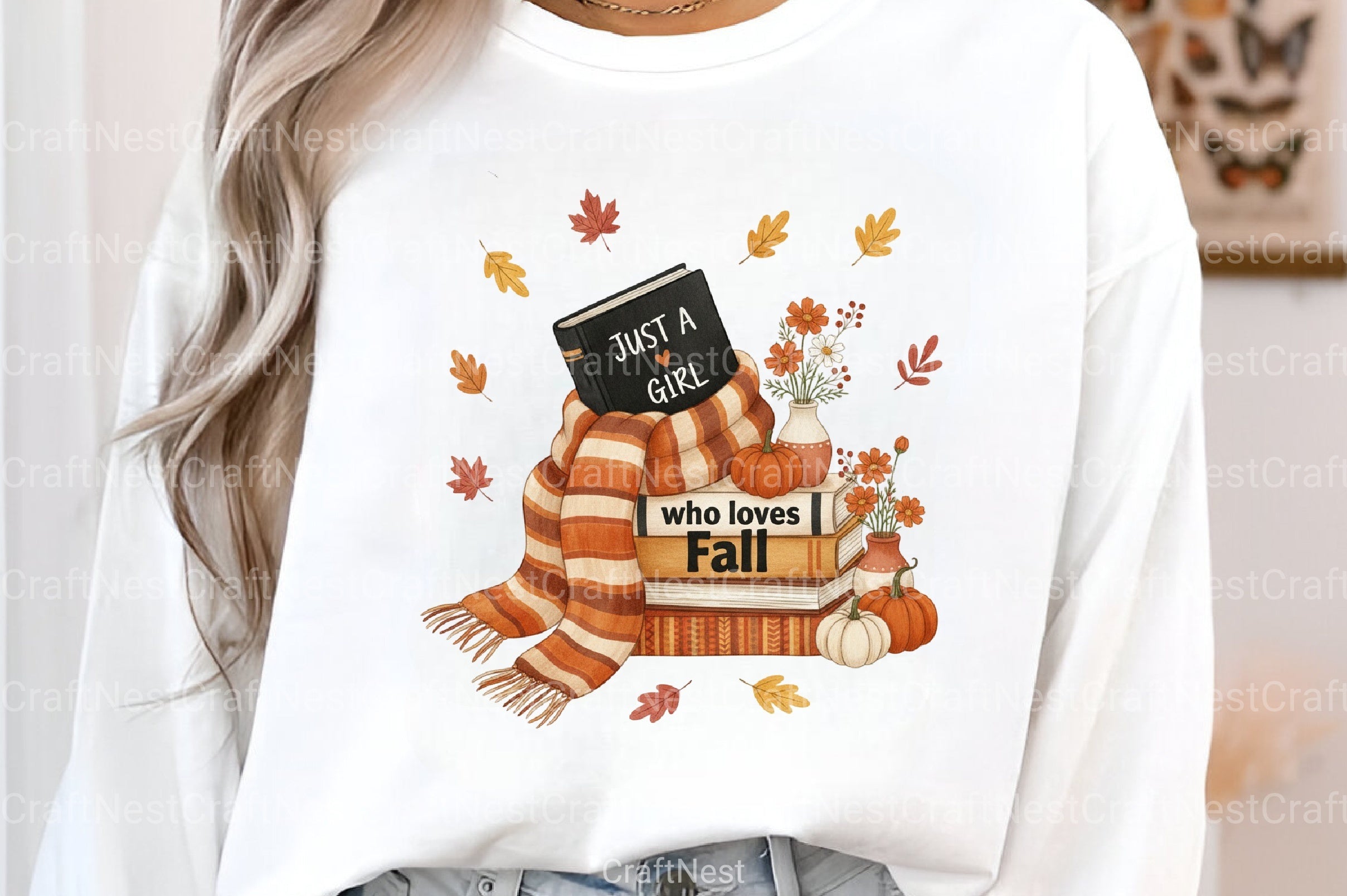 Just a Girl Who Loves Fall: Bookish Clipart Bundle - CraftNest - Digital Crafting and Art