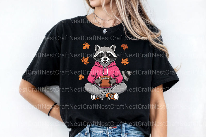Raccoon Football Shirt Design & Fall Clipart Bundle - CraftNest - Digital Crafting and Art