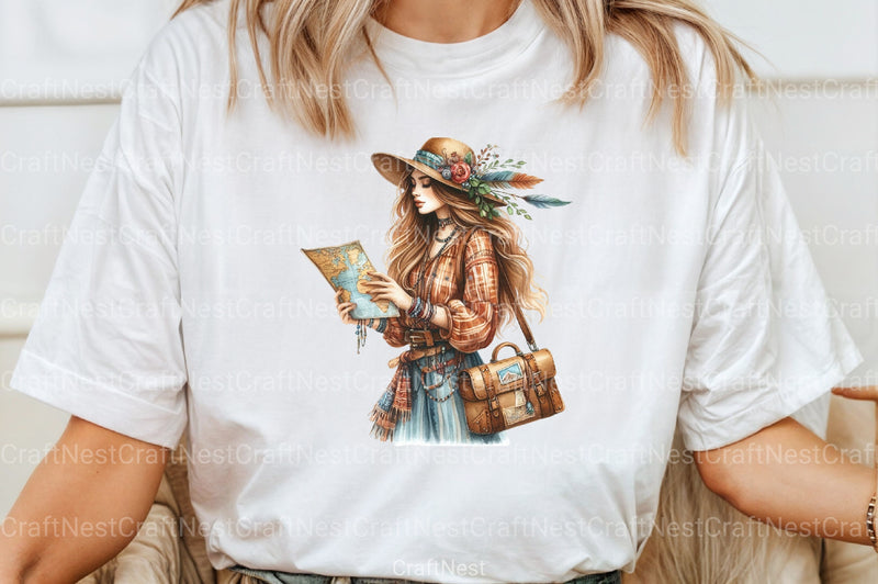 Tribal Boho Girl Clipart Bundle 9 - CraftNest - Digital Crafting and Art