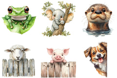 Quirky Animals Peeking Clipart Bundle - CraftNest - Digital Crafting and Art