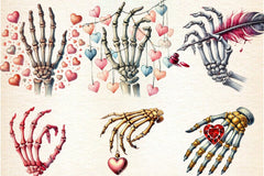 Valentine Skeleton Hand Clipart Bundle 1 - CraftNest - Digital Crafting and Art
