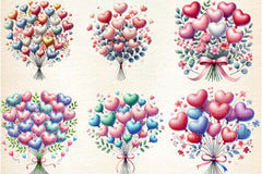 Valentine Heart Balloons Clipart Bundle 4 - CraftNest - Digital Crafting and Art