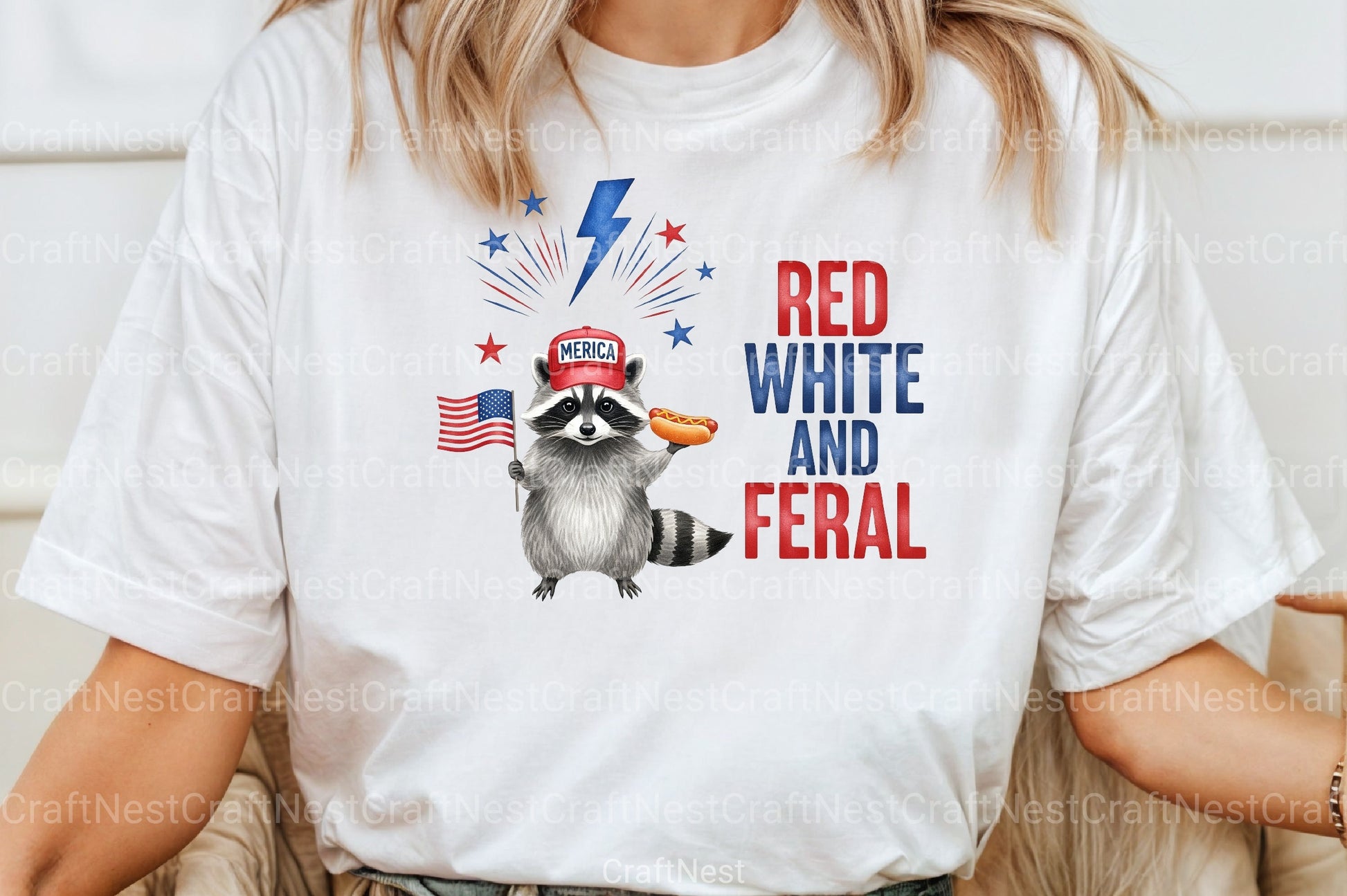 Red White and Feral: 4th of July Raccoon Clipart Bundle - CraftNest - Digital Crafting and Art