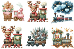 Christmas Train Clipart Bundle - CraftNest - Digital Crafting and Art
