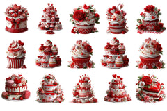 Valentine Gift Cake Clipart Bundle - CraftNest - Digital Crafting and Art