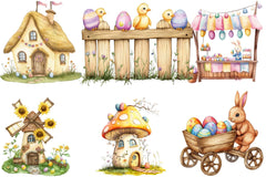 Easter Village Clipart Bundle - CraftNest - Digital Crafting and Art