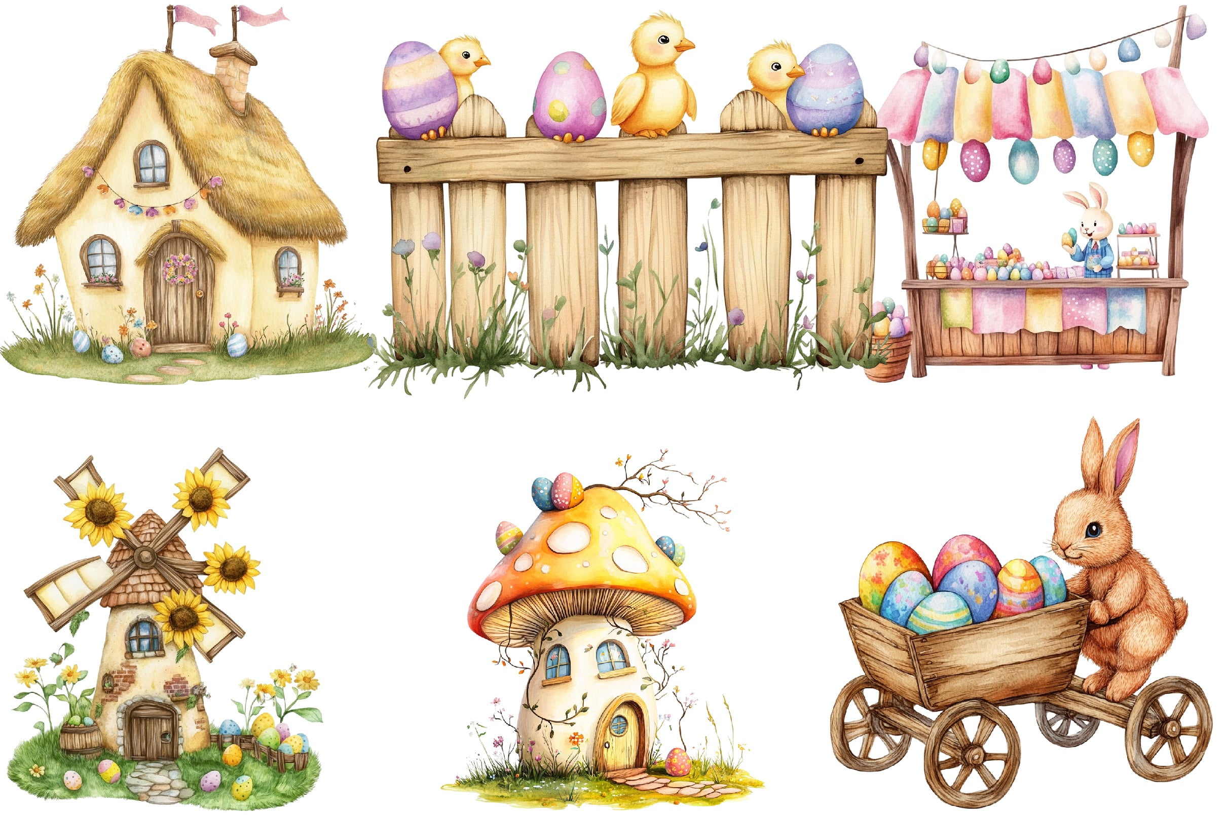 Easter Village Clipart Bundle