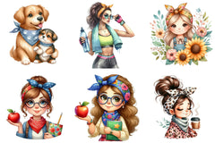 Messy Bun Bandana Mom Life Clipart Bundle - CraftNest - Digital Crafting and Art