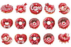 Valentine Donut Clipart Bundle - CraftNest - Digital Crafting and Art