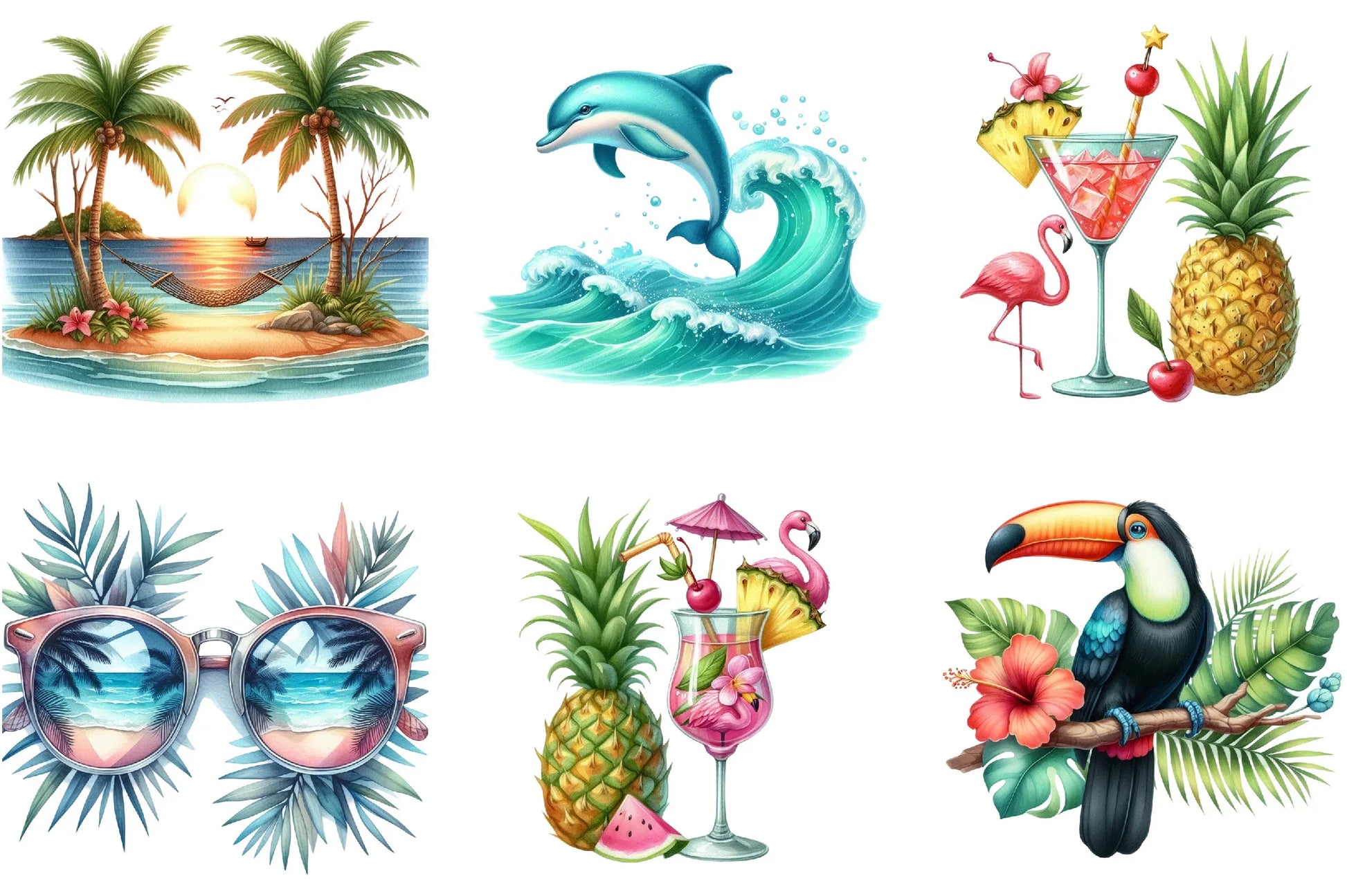 Summer Tropical Clipart Bundle - CraftNest - Digital Crafting and Art