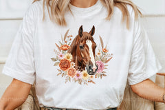 Brown Boho Floral Horse Clipart Bundle - CraftNest - Digital Crafting and Art
