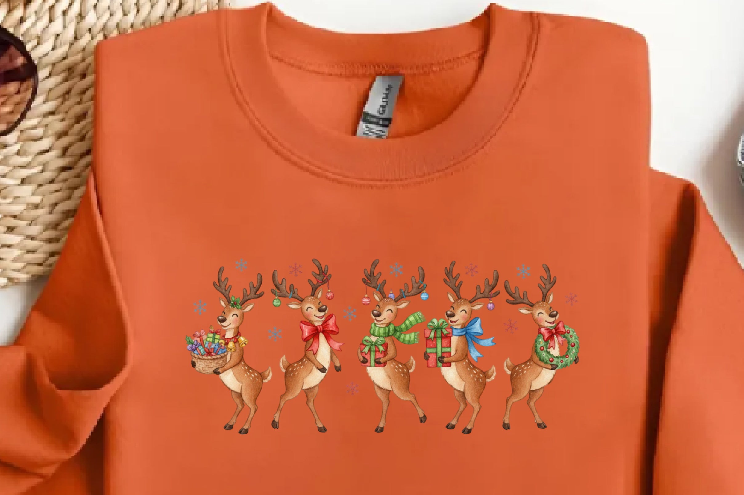 Funny Vintage Christmas Reindeer Clipart Bundle