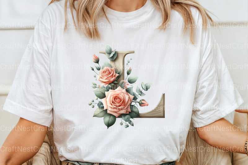 Floral Alphabet Clipart Bundle 122 - CraftNest - Digital Crafting and Art