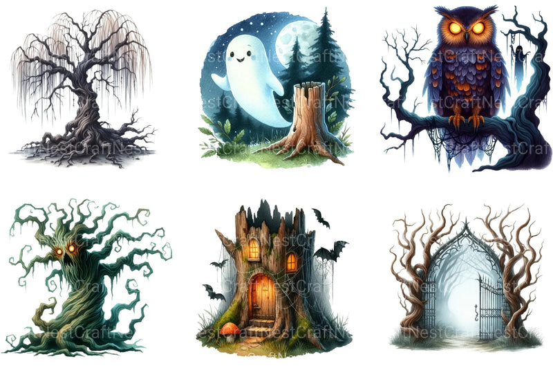 Haunted Forests Clipart Bundle - CraftNest - Digital Crafting and Art