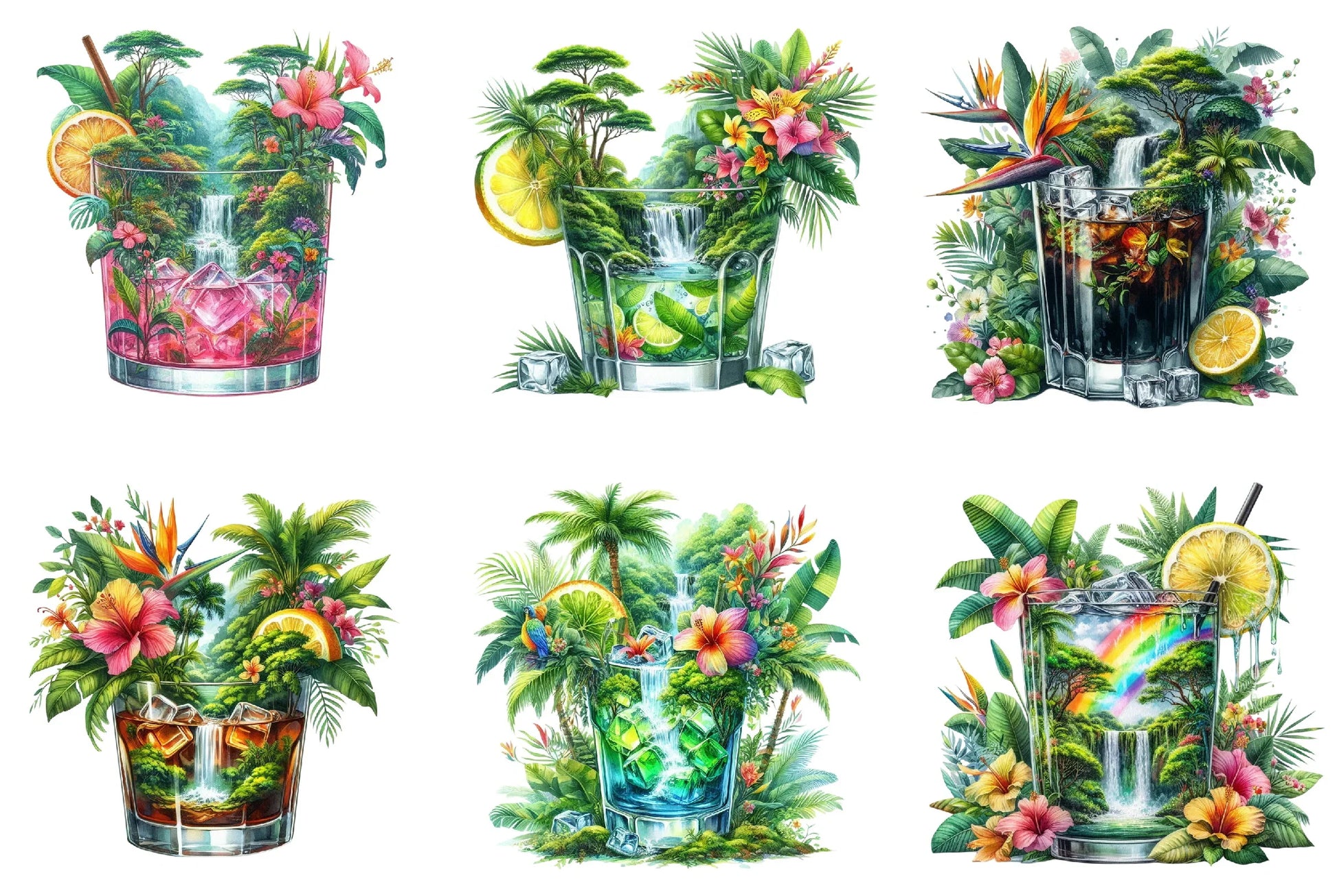 Tropical Cocktails Clipart Bundle - CraftNest - Digital Crafting and Art