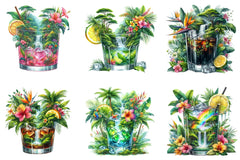 Tropical Cocktails Clipart Bundle - CraftNest - Digital Crafting and Art