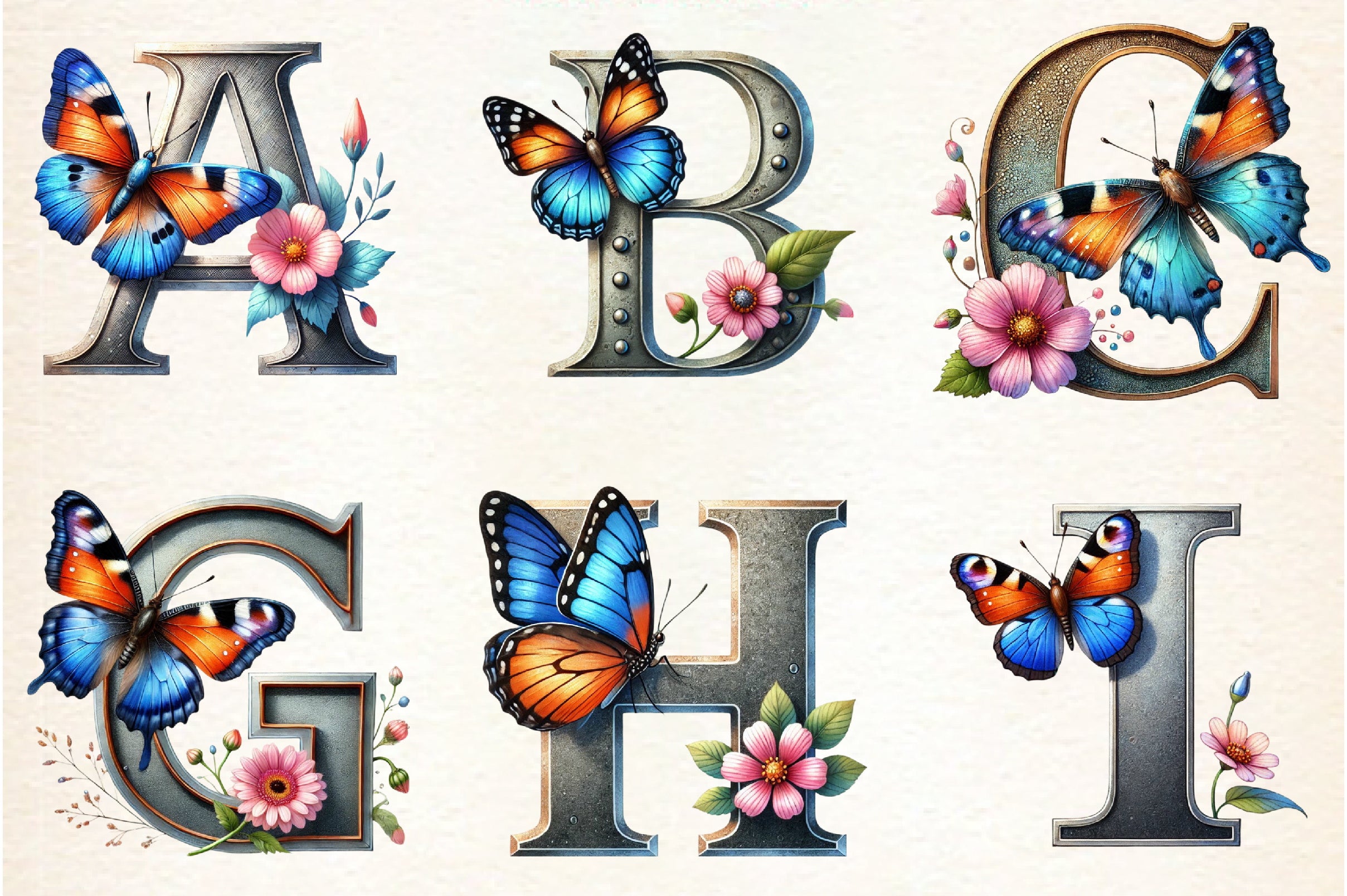 Spring Alphabet Clipart Bundle