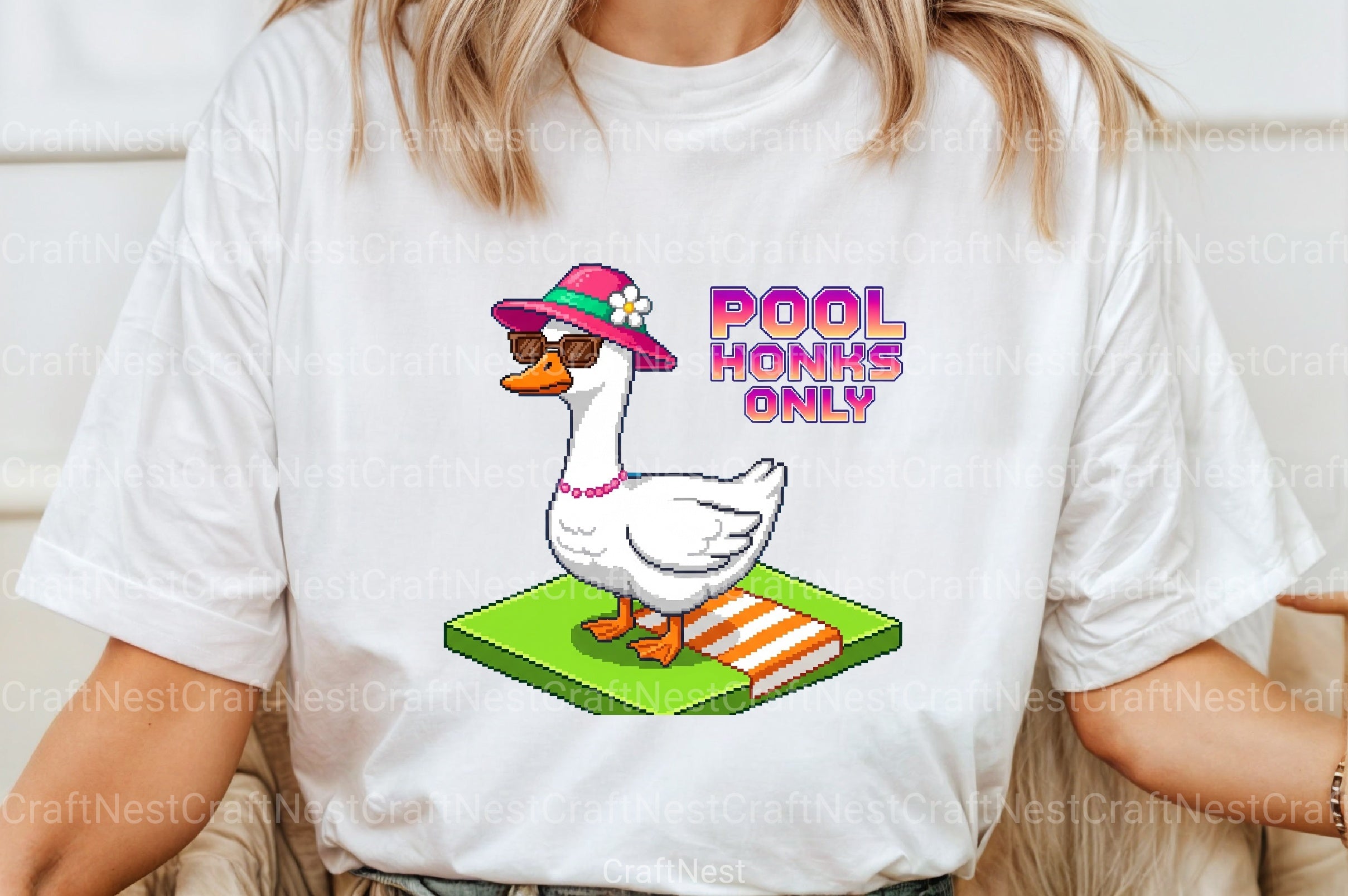 Blocky Style Funny Summer Goose Clipart Bundle 5 - CraftNest - Digital Crafting and Art