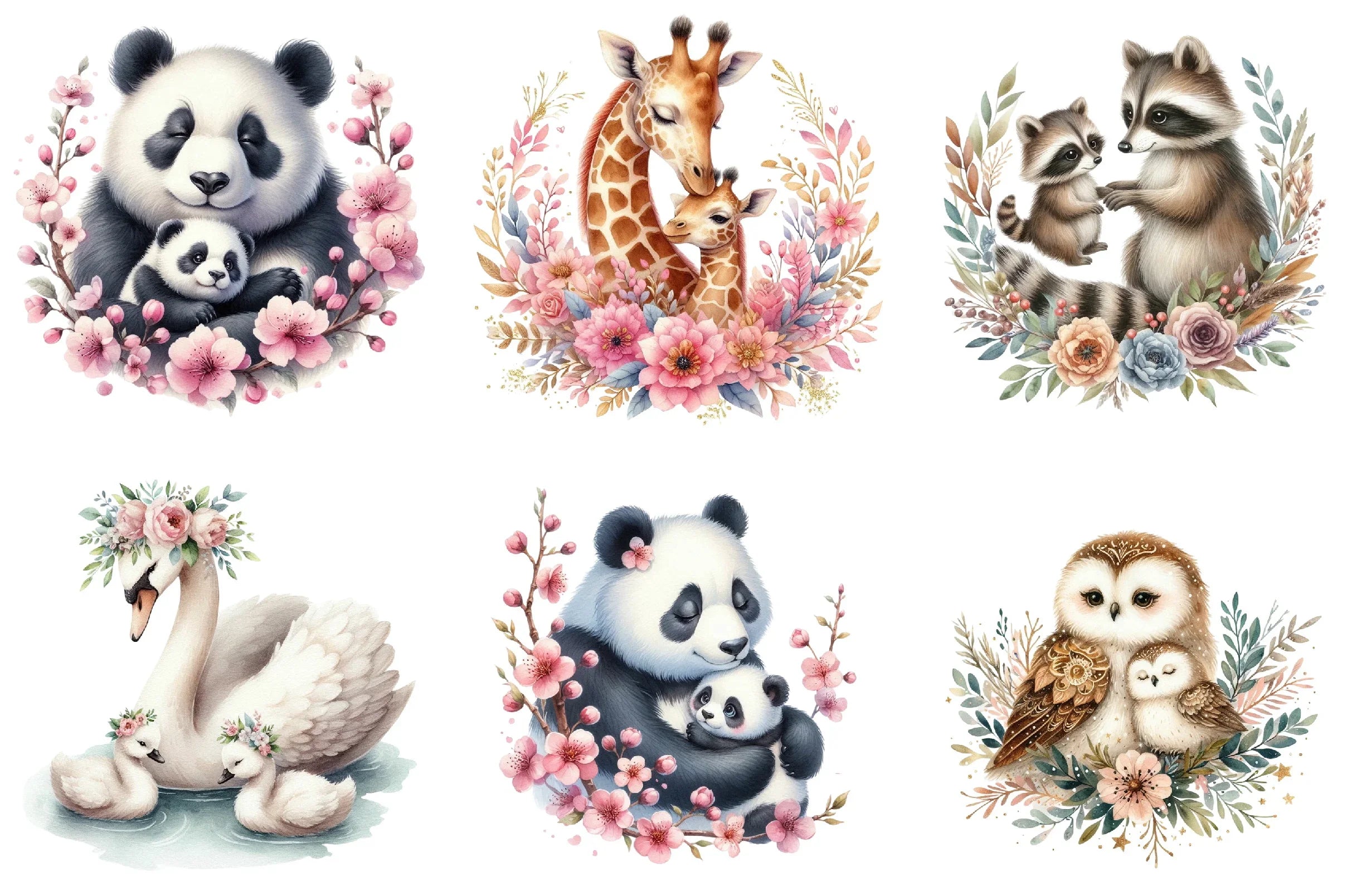 Cute Mother's Day Animals Clipart Bundle - CraftNest - Digital Crafting and Art