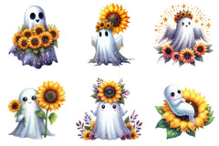 Sunflower Star Ghost Halloween Clipart Bundle 4 - CraftNest - Digital Crafting and Art