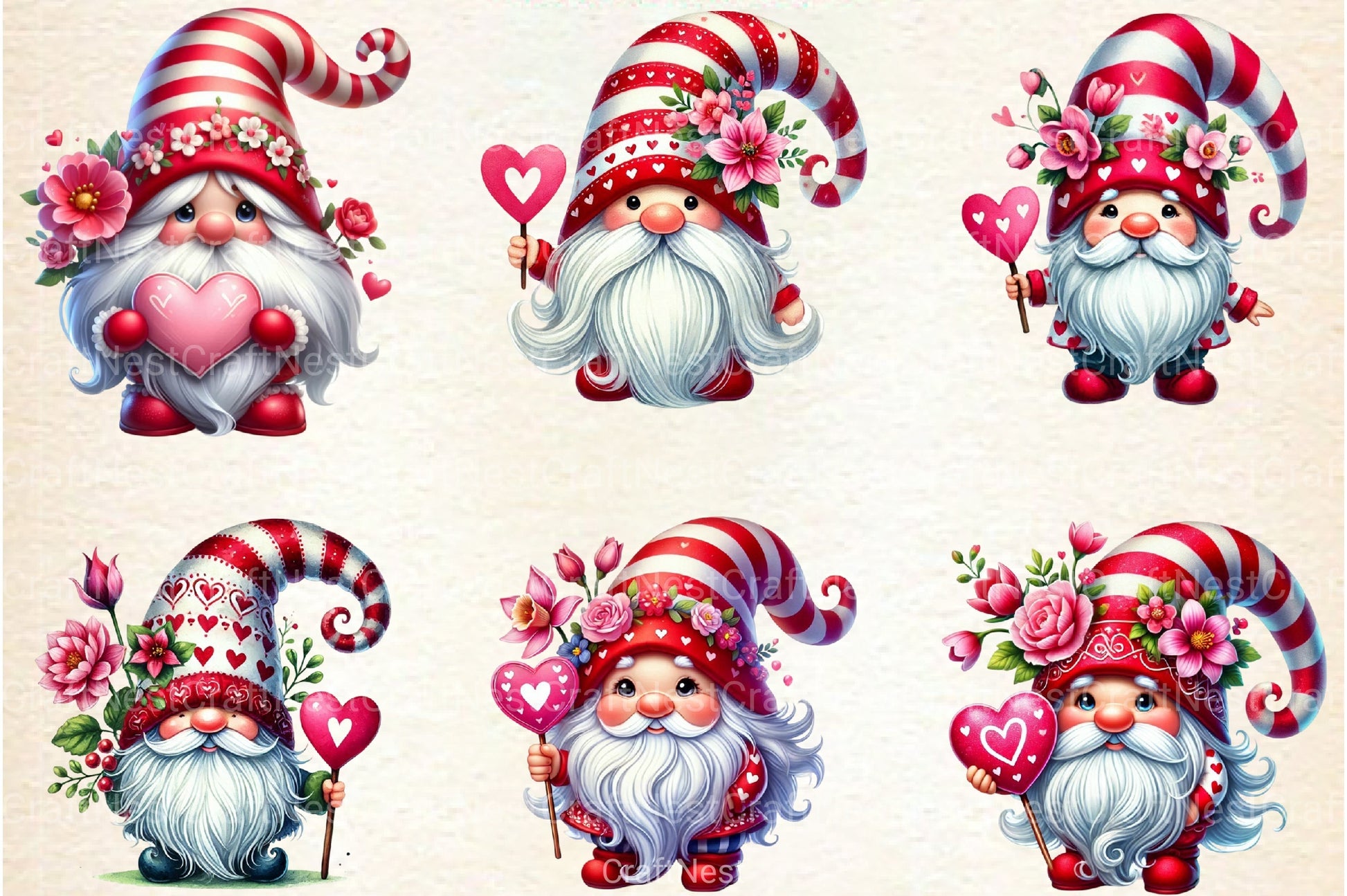 Valentine's Gnome Clipart Bundle - CraftNest - Digital Crafting and Art