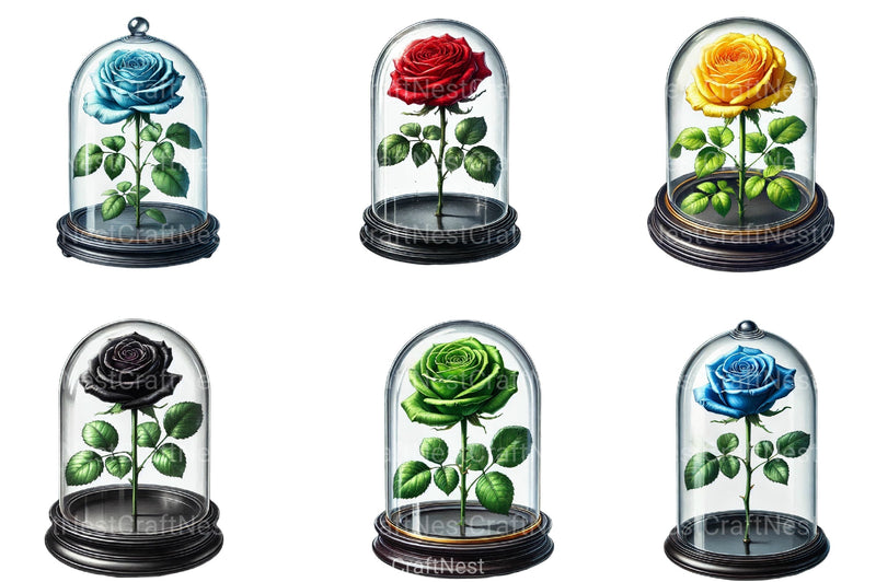 Valentine Rose Globe Clipart Bundle - CraftNest - Digital Crafting and Art