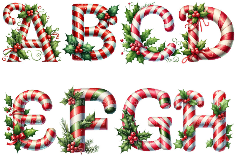 Christmas Alphabet Clipart Bundle 8 - CraftNest - Digital Crafting and Art