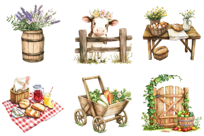 Spring Farm Clipart Bundle - CraftNest - Digital Crafting and Art