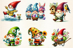 Spring Gnome Clipart Bundle - CraftNest - Digital Crafting and Art