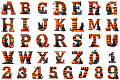 Retro Halloween Letter Clipart Bundle - CraftNest - Digital Crafting and Art