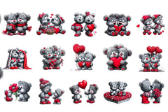 Valentine Bear Couple Clipart Bundle - CraftNest - Digital Crafting and Art