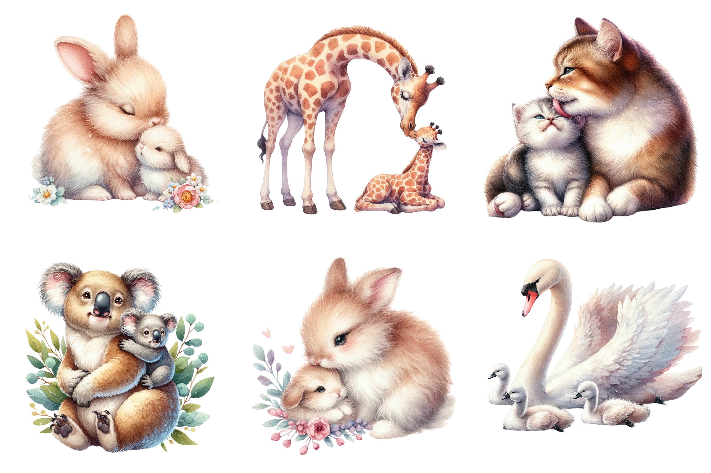 Animal Moms Clipart Bundle