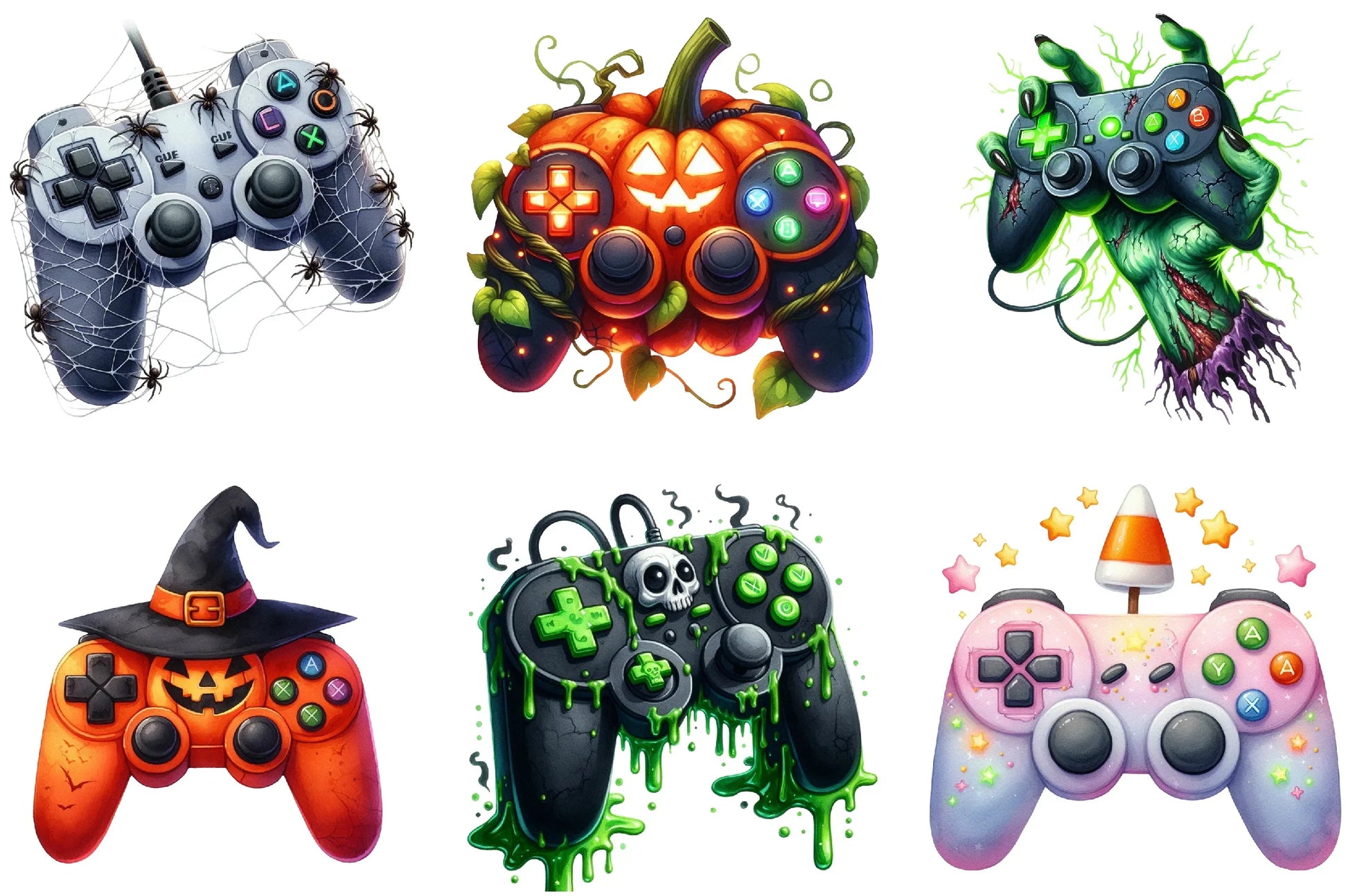 Halloween Gaming Controllers Clipart Bundle - CraftNest - Digital Crafting and Art