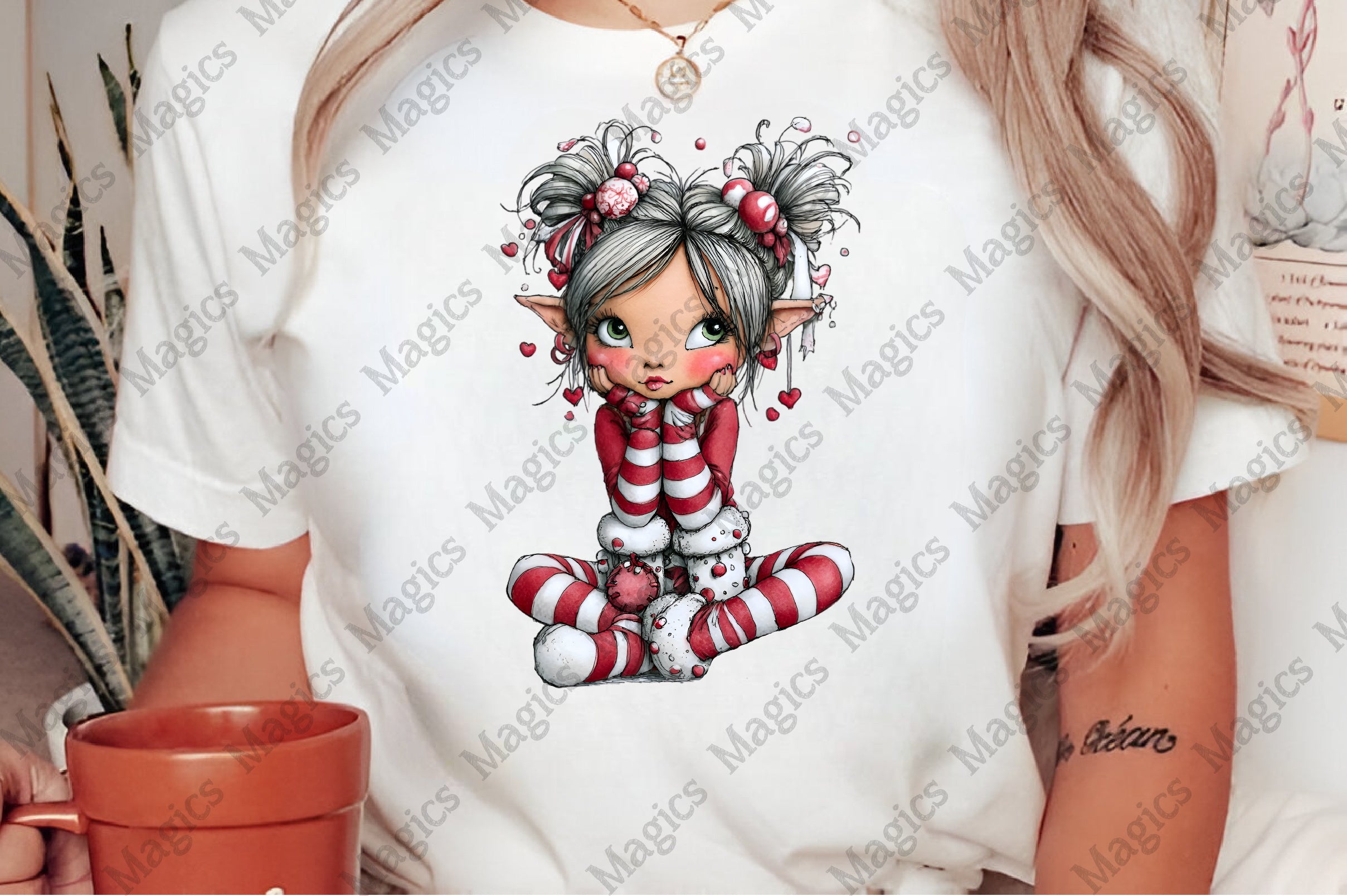 Sweet Christmas Elf Girl Clipart Bundle