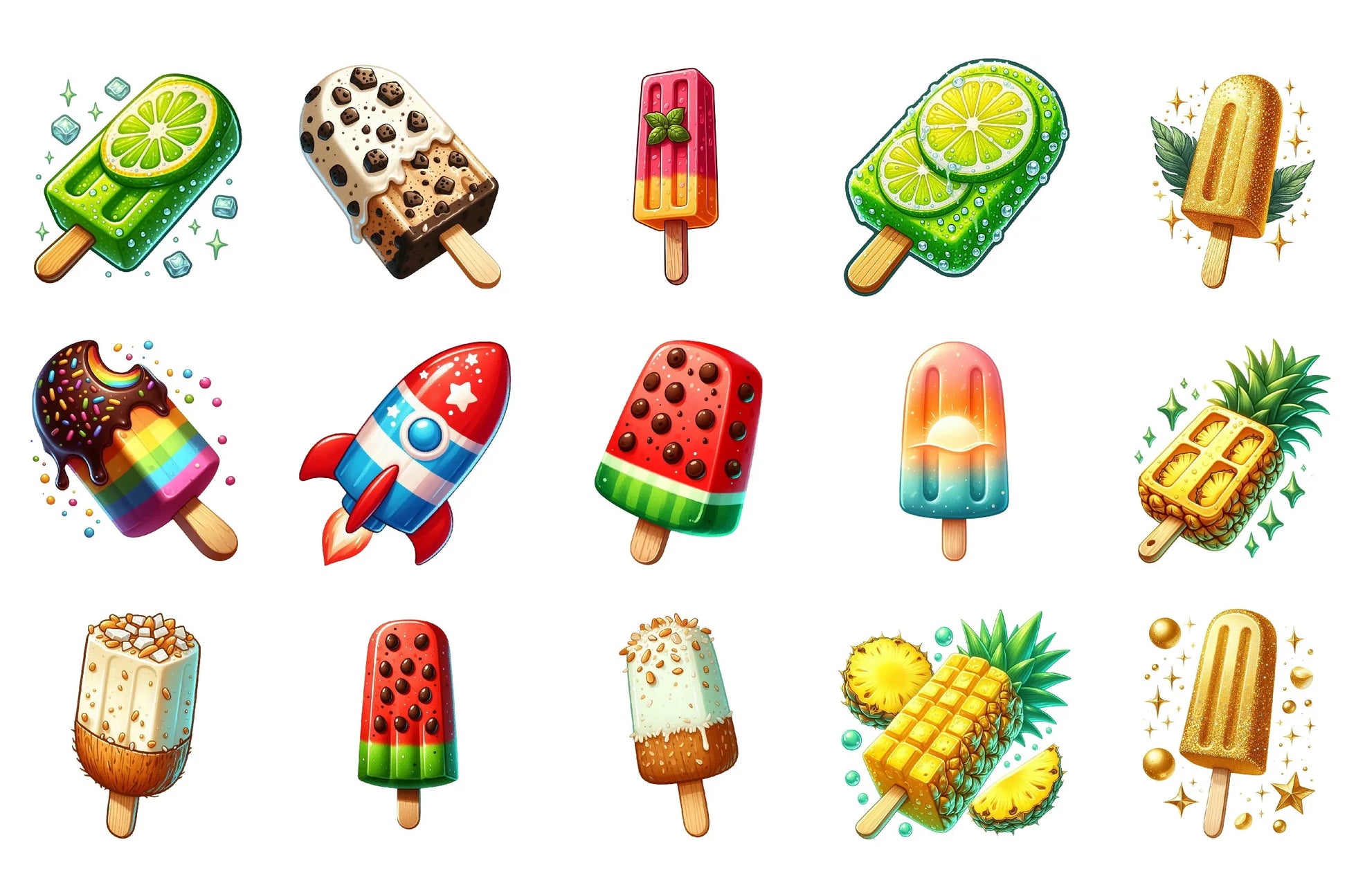 Popsicle Summer Clipart Bundle - CraftNest - Digital Crafting and Art