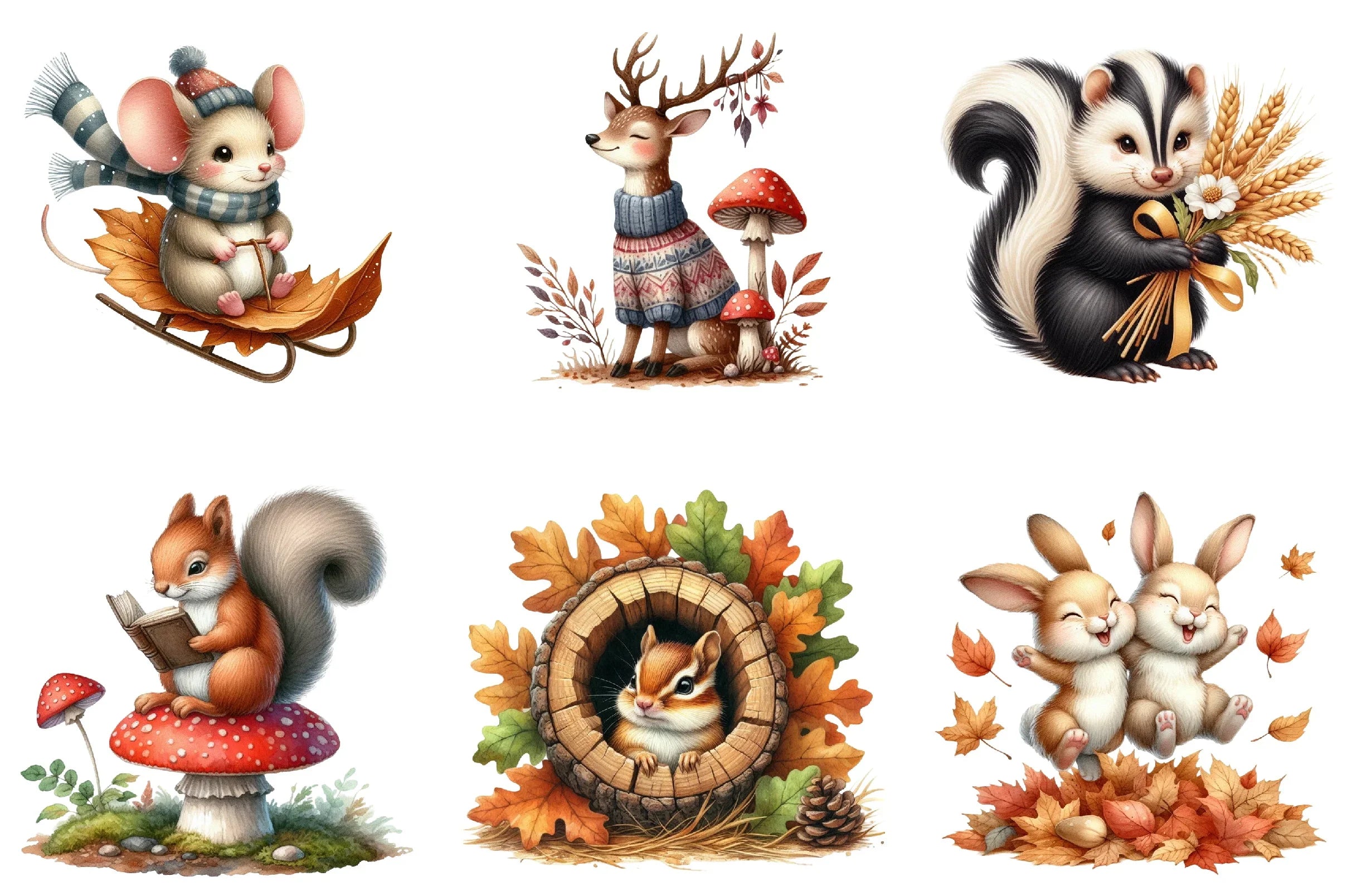Fall Woodland Clipart Bundle - CraftNest - Digital Crafting and Art
