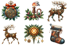 Steampunk Christmas Clipart Bundle P2 - CraftNest - Digital Crafting and Art