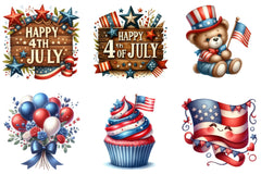 Fourth of July Cute Clipart Bundle - CraftNest - Digital Crafting and Art