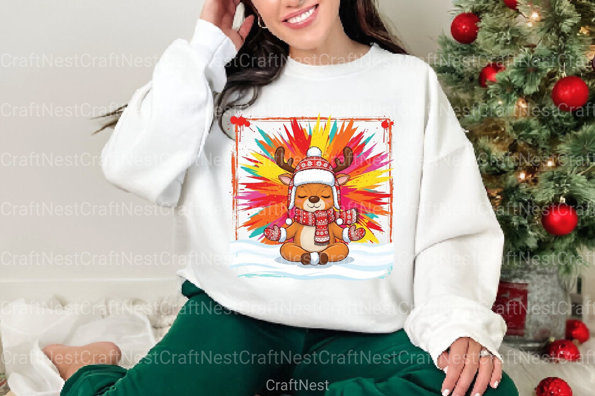 Yoga Reindeer Clipart Bundle - CraftNest - Digital Crafting and Art