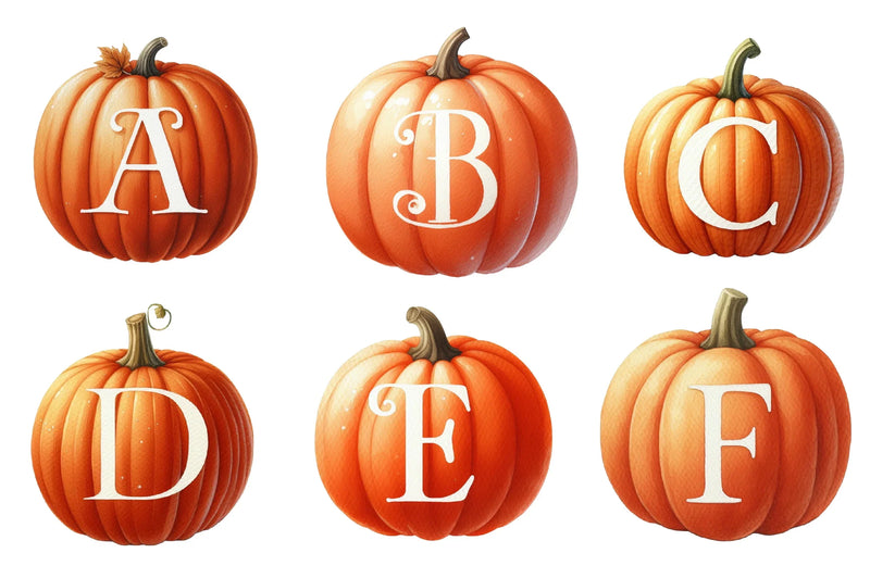 Pumpkin Letter Decals Clipart Bundle - CraftNest - Digital Crafting and Art